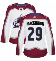 Women's Nathan MacKinnon #29 Colorado Avalanche White Away Jersey