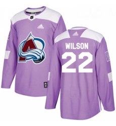 Youth Adidas Colorado Avalanche 22 Colin Wilson Authentic Purple Fights Cancer Practice NHL Jersey 