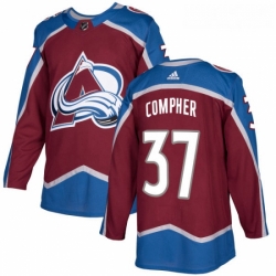 Youth Adidas Colorado Avalanche 37 JT Compher Premier Burgundy Red Home NHL Jersey 