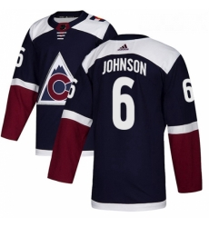 Youth Adidas Colorado Avalanche 6 Erik Johnson Authentic Navy Blue Alternate NHL Jersey 