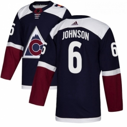 Youth Adidas Colorado Avalanche 6 Erik Johnson Authentic Navy Blue Alternate NHL Jersey 