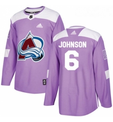 Youth Adidas Colorado Avalanche 6 Erik Johnson Authentic Purple Fights Cancer Practice NHL Jersey 