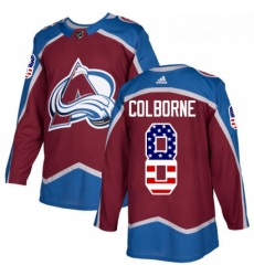 Youth Adidas Colorado Avalanche 8 Joe Colborne Authentic Burgundy Red USA Flag Fashion NHL Jersey 