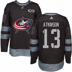 Mens Adidas Columbus Blue Jackets 13 Cam Atkinson Premier Black 1917 2017 100th Anniversary NHL Jersey 