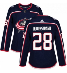 Womens Adidas Columbus Blue Jackets 28 Oliver Bjorkstrand Premier Navy Blue Home NHL Jersey 