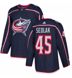 Youth Adidas Columbus Blue Jackets 45 Lukas Sedlak Premier Navy Blue Home NHL Jersey 