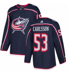 Youth Adidas Columbus Blue Jackets 53 Gabriel Carlsson Authentic Navy Blue Home NHL Jersey 