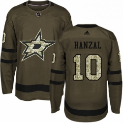 Mens Adidas Dallas Stars 10 Martin Hanzal Premier Green Salute to Service NHL Jersey 