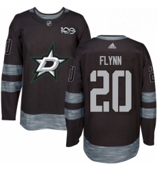 Mens Adidas Dallas Stars 20 Brian Flynn Authentic Black 1917 2017 100th Anniversary NHL Jersey 