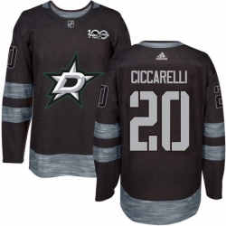 Mens Adidas Dallas Stars 20 Dino Ciccarelli Authentic Black 1917 2017 100th Anniversary NHL Jersey 