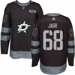 Mens Adidas Dallas Stars 68 Jaromir Jagr Premier Black 1917 2017 100th Anniversary NHL Jersey 