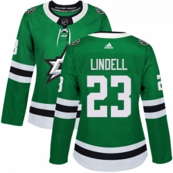 Womens Adidas Dallas Stars 23 Esa Lindell Authentic Green Home NHL Jersey 