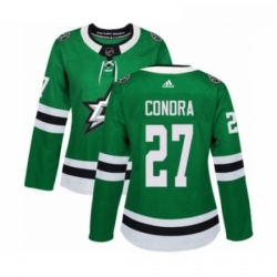 Womens Adidas Dallas Stars 27 Erik Condra Premier Green Home NHL Jersey 