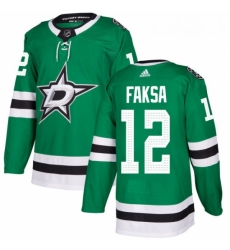 Youth Adidas Dallas Stars 12 Radek Faksa Authentic Green Home NHL Jersey 