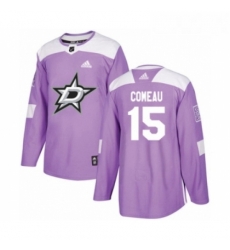 Youth Adidas Dallas Stars 15 Blake Comeau Authentic Purple Fights Cancer Practice NHL Jersey 