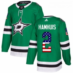 Youth Adidas Dallas Stars 2 Dan Hamhuis Authentic Green USA Flag Fashion NHL Jersey 