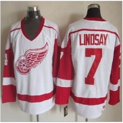 Detroit Red Wings #7 Ted Lindsay White CCM Throwback Stitched NHL Jersey