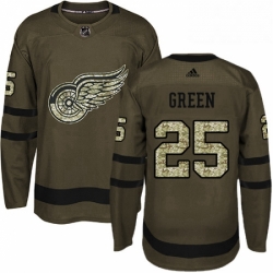 Mens Adidas Detroit Red Wings 25 Mike Green Authentic Green Salute to Service NHL Jersey 