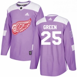 Mens Adidas Detroit Red Wings 25 Mike Green Authentic Purple Fights Cancer Practice NHL Jersey 