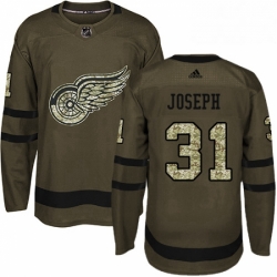 Mens Adidas Detroit Red Wings 31 Curtis Joseph Premier Green Salute to Service NHL Jersey 