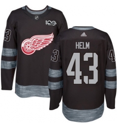 Red Wings #43 Darren Helm Black 1917 2017 100th Anniversary Stitched NHL Jersey