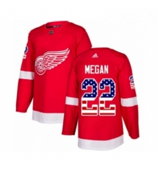 Youth Adidas Detroit Red Wings 22 Wade Megan Authentic Red USA Flag Fashion NHL Jersey 