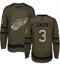 Youth Adidas Detroit Red Wings 3 Nick Jensen Premier Green Salute to Service NHL Jersey 