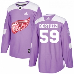 Youth Adidas Detroit Red Wings 59 Tyler Bertuzzi Authentic Purple Fights Cancer Practice NHL Jersey 