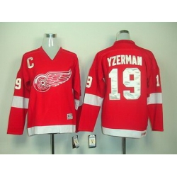 Youth kids Detroit Red Wings #19 STEVE YZERMAN jerseys red C patch