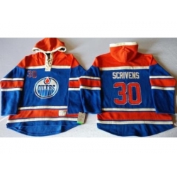 Edmonton Oilers #30 Ben Scrivens Light Blue Sawyer Hooded Sweatshirt Stitched NHL Jersey