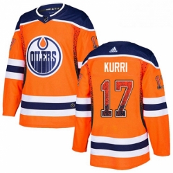 Mens Adidas Edmonton Oilers 17 Jari Kurri Authentic Orange Drift Fashion NHL Jersey 