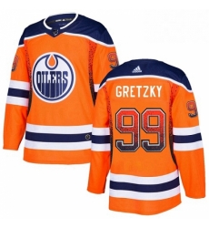 Mens Adidas Edmonton Oilers 99 Wayne Gretzky Authentic Orange Drift Fashion NHL Jersey 