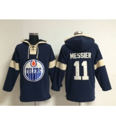 NHL edmonton oilers #11 messier blue jerseys(pullover hooded sweatshirt)