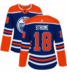 Womens Adidas Edmonton Oilers 18 Ryan Strome Authentic Royal Blue Alternate NHL Jersey 