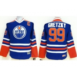 Kids Edmonton Oilers 99 Wayne Gretzky Blue NHL Jersey
