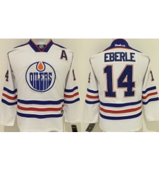 Oilers #14 Jordan Eberle White Stitched Youth NHL Jersey