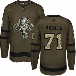 Mens Adidas Florida Panthers 71 Radim Vrbata Authentic Green Salute to Service NHL Jersey 