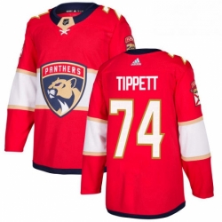 Mens Adidas Florida Panthers 74 Owen Tippett Premier Red Home NHL Jersey 