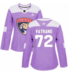 Womens Adidas Florida Panthers 72 Frank Vatrano Authentic Purple Fights Cancer Practice NHL Jersey 