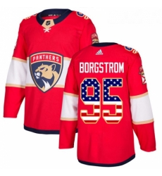 Youth Adidas Florida Panthers 95 Henrik Borgstrom Authentic Red USA Flag Fashion NHL Jersey 