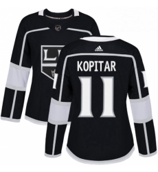 Womens Adidas Los Angeles Kings 11 Anze Kopitar Authentic Black Home NHL Jersey 