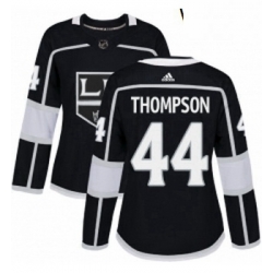 Womens Adidas Los Angeles Kings 44 Nate Thompson Authentic Black Home NHL Jersey 