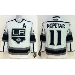 Kids Los Angeles Kings 11 Anze Kopitar White NHL Jerseys