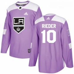 Youth Adidas Los Angeles Kings 10 Tobias Rieder Authentic Purple Fights Cancer Practice NHL Jersey 