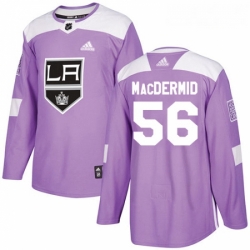 Youth Adidas Los Angeles Kings 56 Kurtis MacDermid Authentic Purple Fights Cancer Practice NHL Jersey 