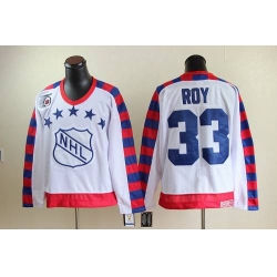 Canadiens #33 Patrick Roy White All Star CCM Throwback 75TH Stitched NHL Jersey