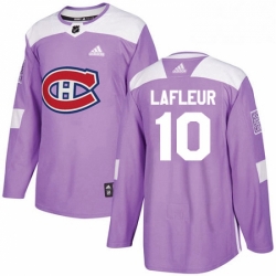 Mens Adidas Montreal Canadiens 10 Guy Lafleur Authentic Purple Fights Cancer Practice NHL Jersey 