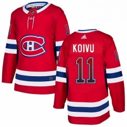 Mens Adidas Montreal Canadiens 11 Saku Koivu Authentic Red Drift Fashion NHL Jersey 