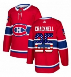 Mens Adidas Montreal Canadiens 25 Adam Cracknell Authentic Red USA Flag Fashion NHL Jersey 