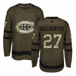 Mens Adidas Montreal Canadiens 27 Alex Galchenyuk Authentic Green Salute to Service NHL Jersey 